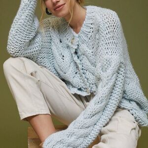 Anthropologie Little Lies hand knit cardigan sweater  S/M